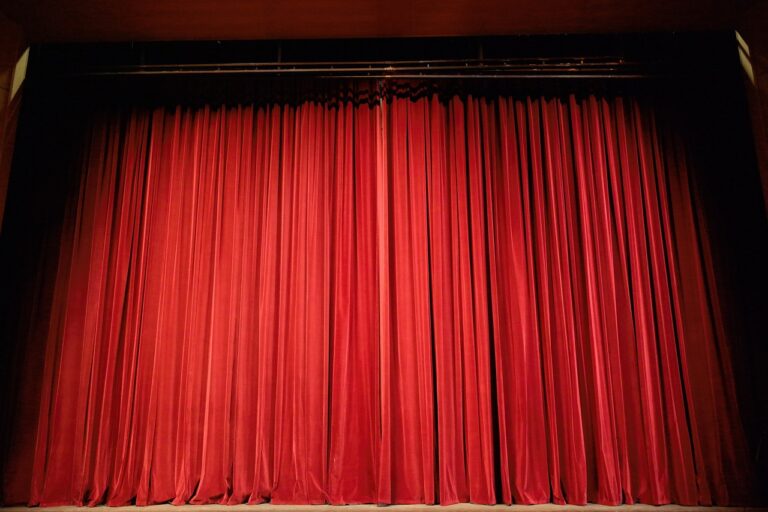 red stage curtains